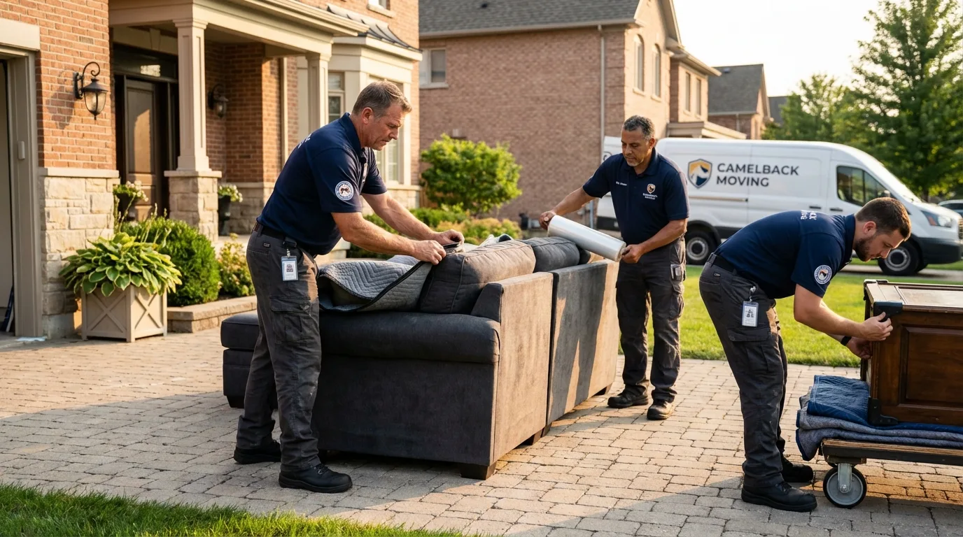 Large estate moving crew wrapping furniture in Cascade Locks, OR